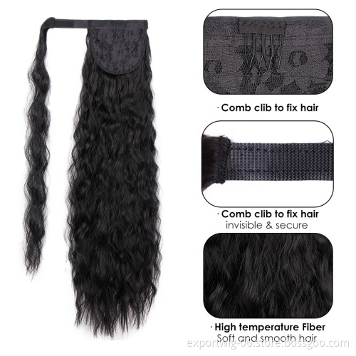 Long Curly Ponytail Clip Corn Curly for Women Synthetic High Temperature Fiber Hair Extensions Natural Hairpiece Synthetic Hair